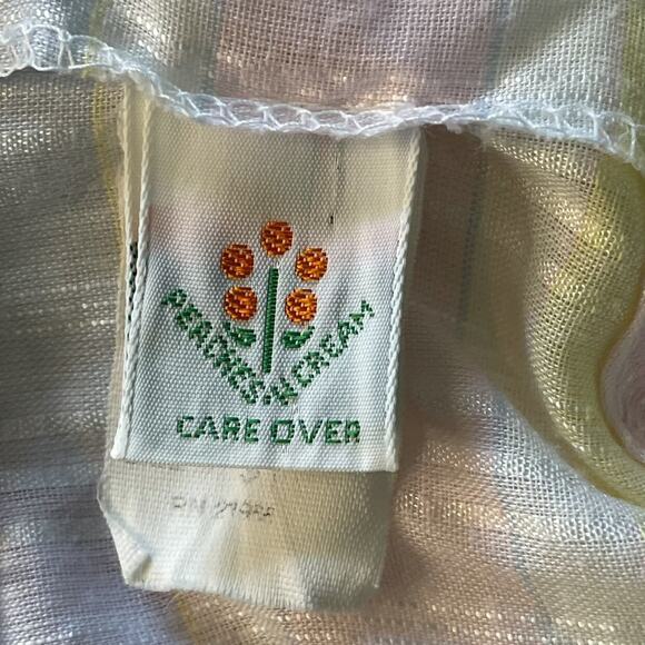 Vintage Peaches' N Cream Plaid Pastels Apron Style Dress Made in USA Size 3T - Picture 6 of 10